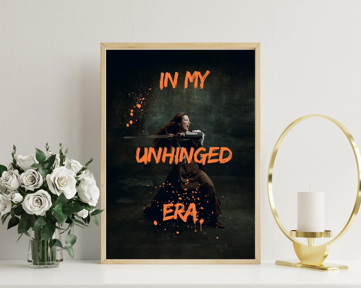 In My Unhinged Era, Girl Power Print, Feminist Poster, Altered Art, Funny Portrait Print, Bad Bitch Gift, Funky Wall Art, Quirky Home Decor