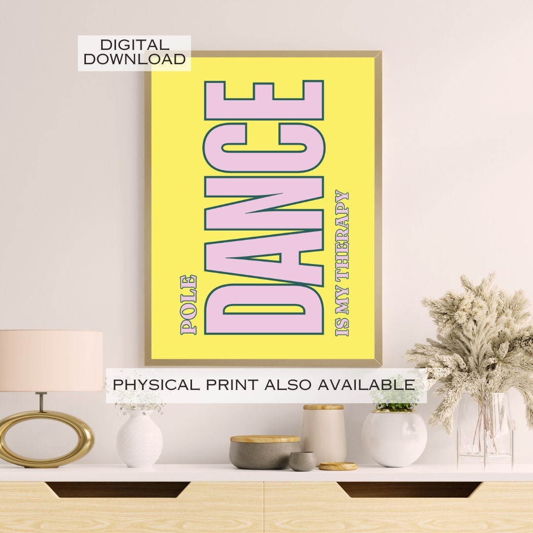 Pole Dance Is My Therapy, Pole Dancer Gift, Pole Studio, Pole Dancing Wall Art, Pole Artist Humour, Pole Teacher Gift Idea, Exotic Stripper