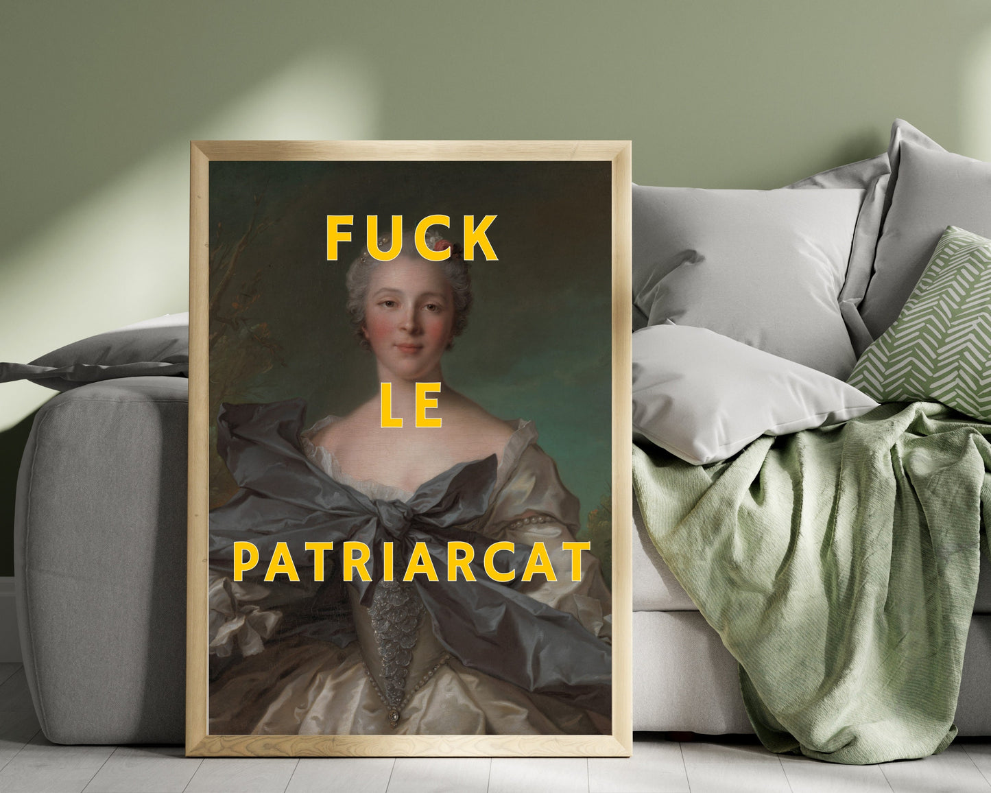 Fuck Le Patriarcat, Altered Art Portrait Print Poster, Feminist Wall Art, Female Empowerment, Girl Power, Down With Patriarchy, Quirky Decor