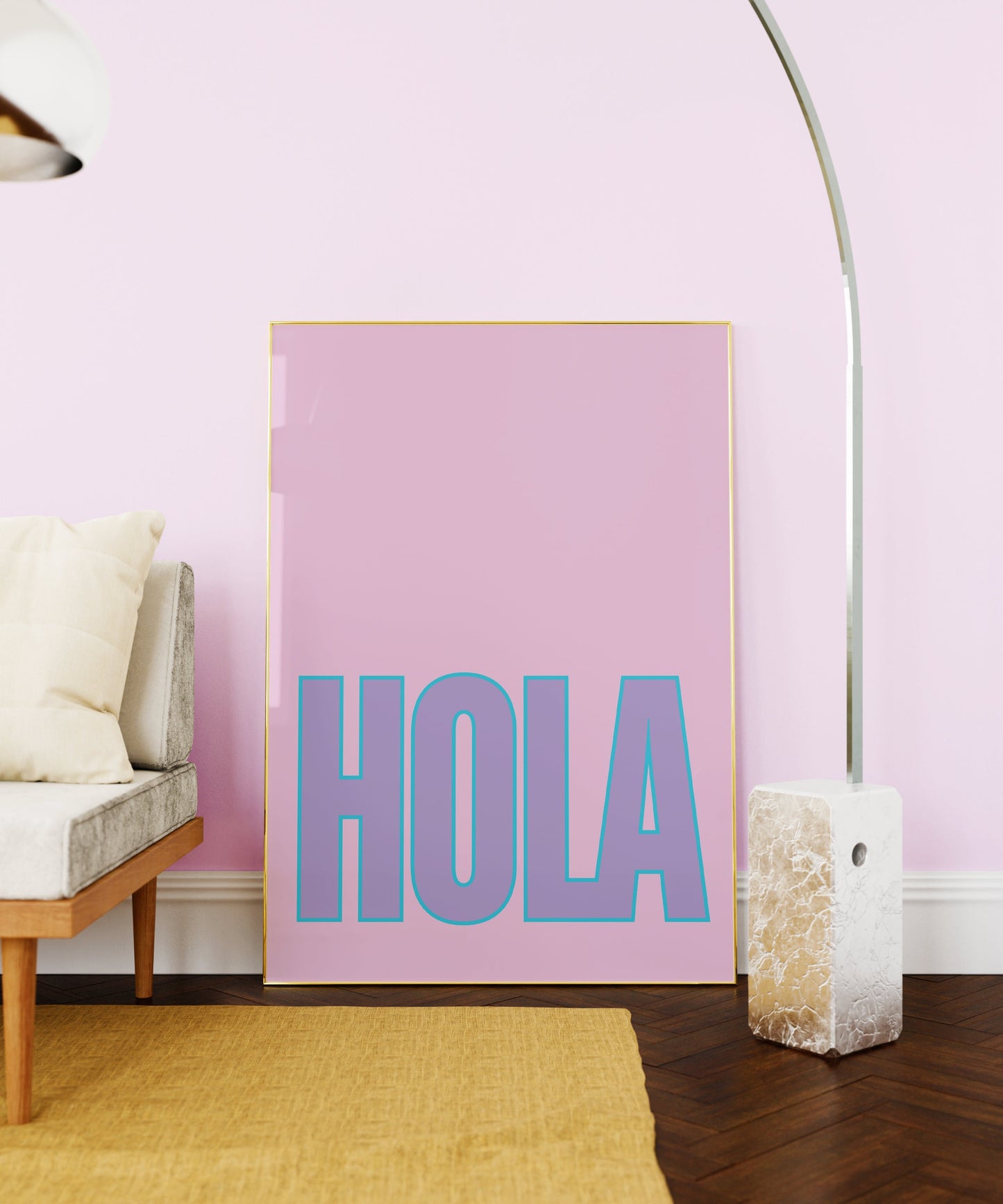 Hola Wall Art Print, Hello Poster, Tropical Colour, Travel Print Poster , New Home Gift, Welcome, Greeting